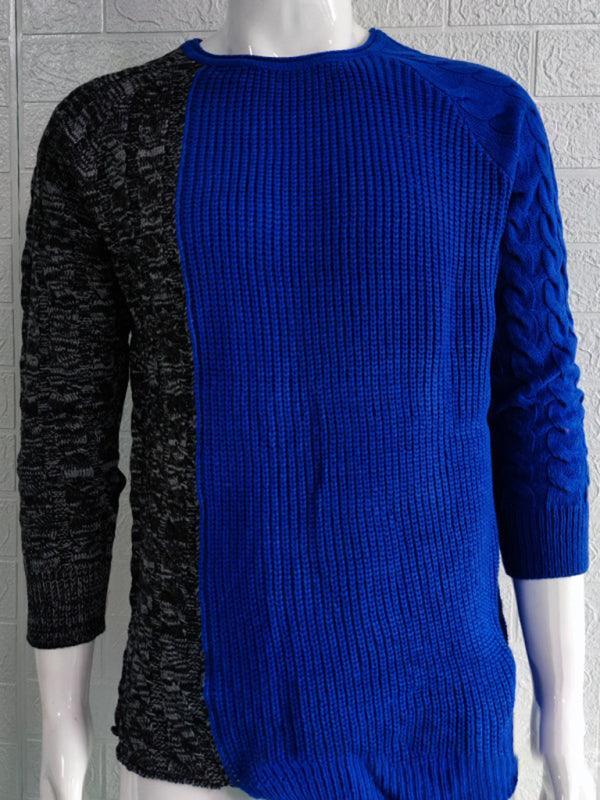 Men's round neck long sleeve knitted slim sweater - 808Lush