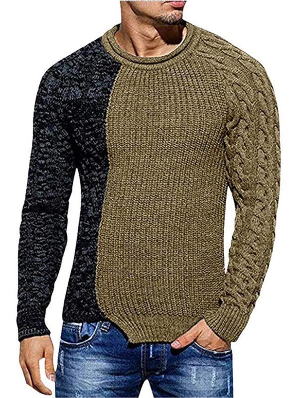 Men's round neck long sleeve knitted slim sweater - 808Lush