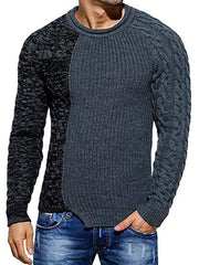 Men's round neck long sleeve knitted slim sweater - 808Lush