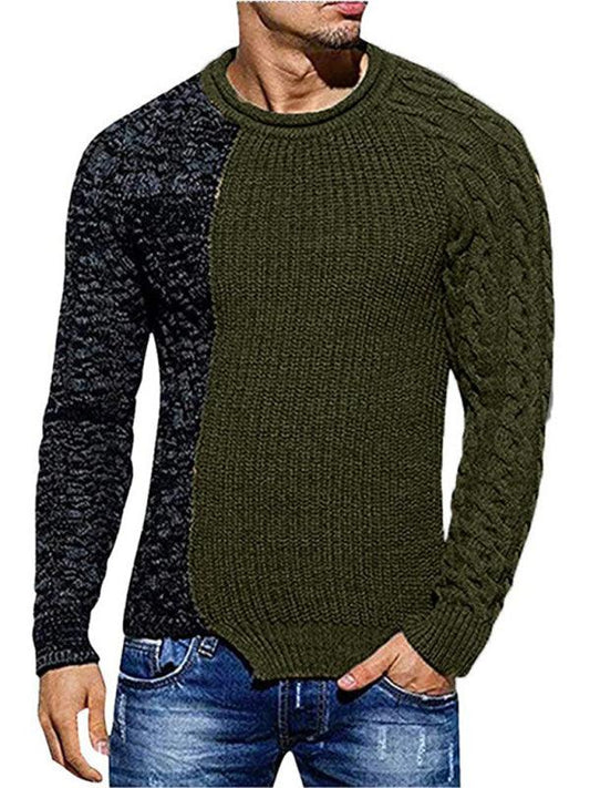 Men's round neck long sleeve knitted slim sweater - 808Lush