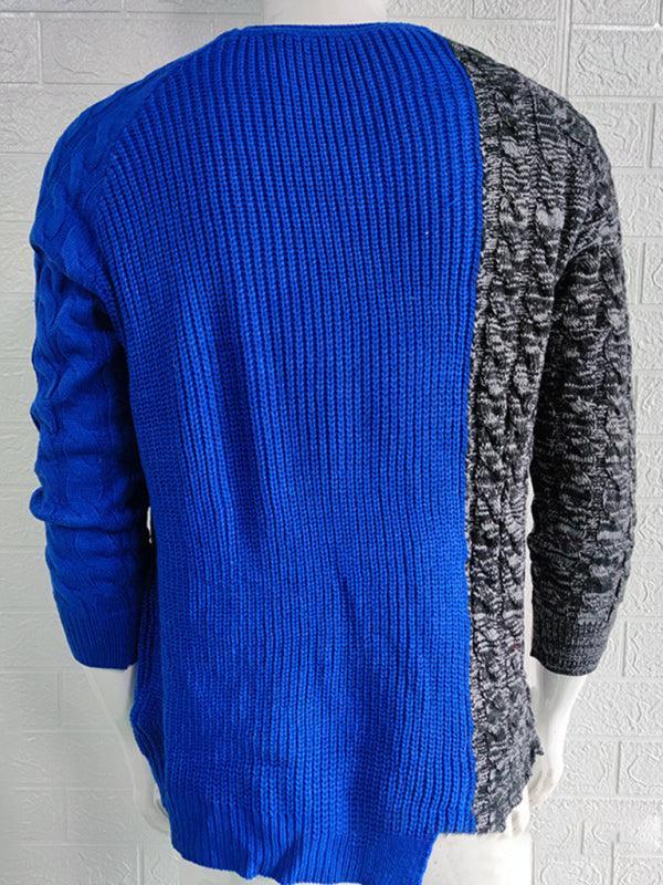 Men's round neck long sleeve knitted slim sweater - 808Lush