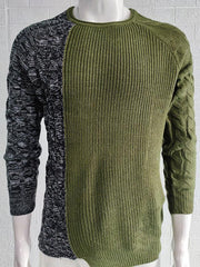 Men's round neck long sleeve knitted slim sweater - 808Lush