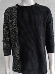 Men's round neck long sleeve knitted slim sweater - 808Lush