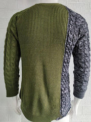 Men's round neck long sleeve knitted slim sweater - 808Lush