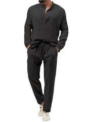 Men's casual long-sleeved shirt and trousers suit - 808Lush