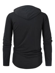 Men's lace-up sports casual pullover hooded sweatshirt - 808Lush