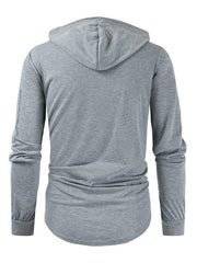 Men's lace-up sports casual pullover hooded sweatshirt - 808Lush