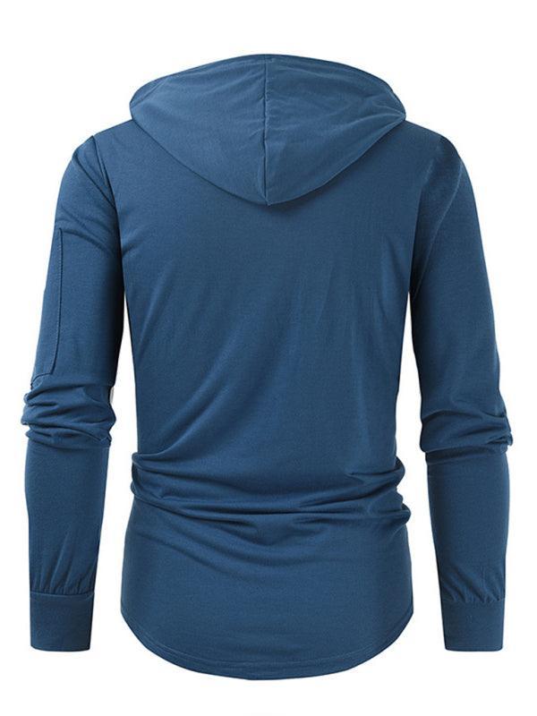 Men's lace-up sports casual pullover hooded sweatshirt - 808Lush