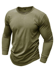 Men's round neck long sleeve cotton t-shirt - 808Lush