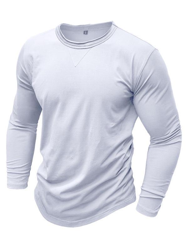 Men's round neck long sleeve cotton t-shirt - 808Lush