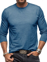 Men's round neck long sleeve cotton t-shirt - 808Lush