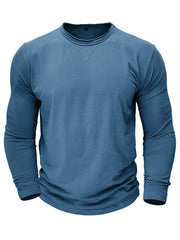 Men's round neck long sleeve cotton t-shirt - 808Lush