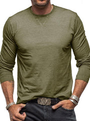 Men's round neck long sleeve cotton t-shirt - 808Lush