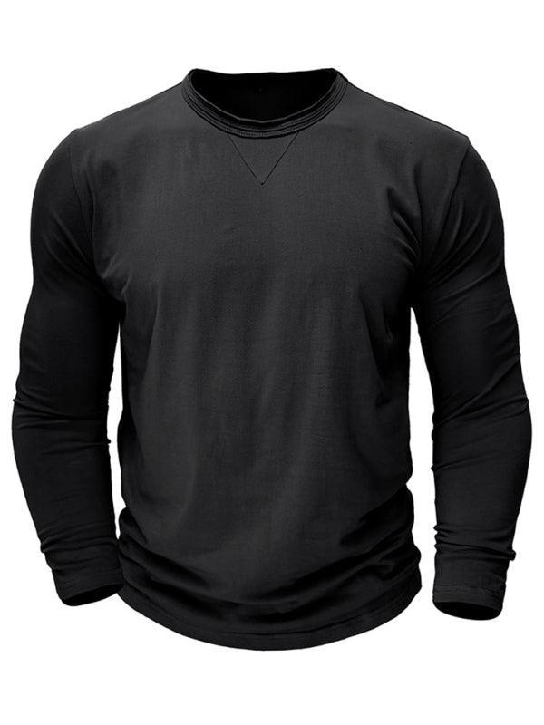 Men's round neck long sleeve cotton t-shirt - 808Lush