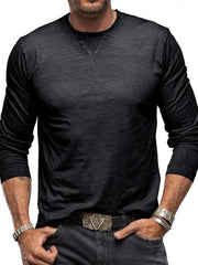 Men's round neck long sleeve cotton t-shirt - 808Lush