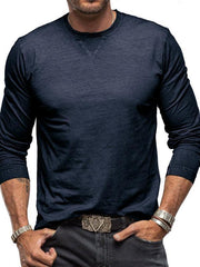 Men's round neck long sleeve cotton t-shirt - 808Lush