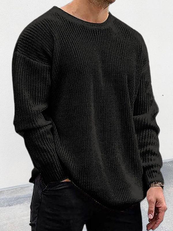 Men's round neck long sleeve pullover sweater - 808Lush