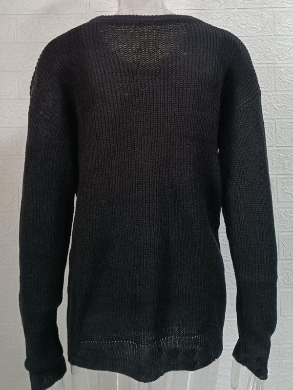 Men's round neck long sleeve pullover sweater - 808Lush