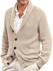 Men's style lapel long sleeve knitted jacket fashion sweater - 808Lush