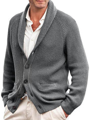 Men's style lapel long sleeve knitted jacket fashion sweater - 808Lush