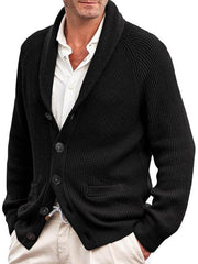 Men's style lapel long sleeve knitted jacket fashion sweater - 808Lush