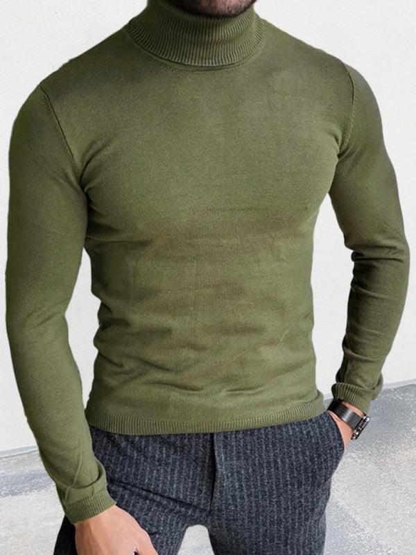 Men's turtleneck sweater slim fit pullover bottoming sweater - 808Lush