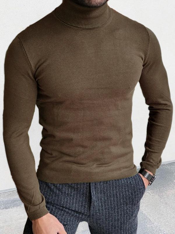 Men's turtleneck sweater slim fit pullover bottoming sweater - 808Lush