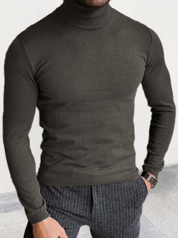 Men's turtleneck sweater slim fit pullover bottoming sweater - 808Lush