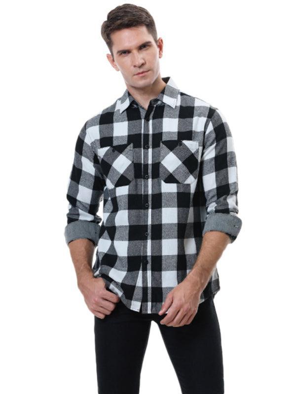 Men's plaid shirt flannel ground shirt - 808Lush