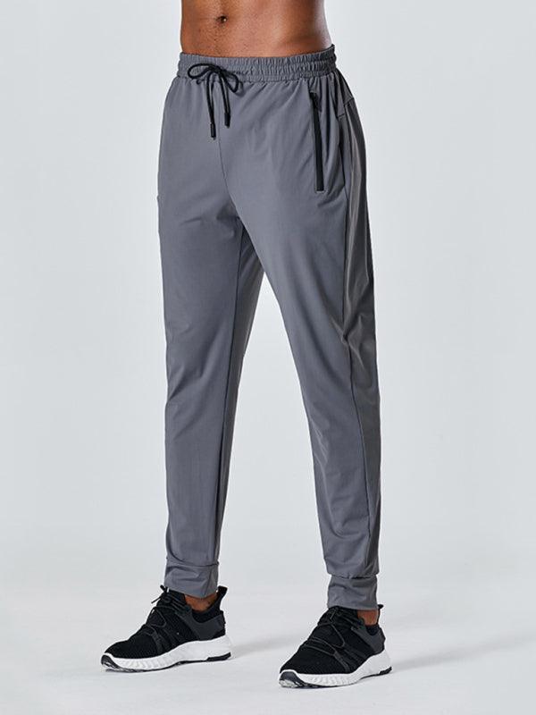 Men's quick-drying elastic casual fitness training zipper trousers - 808Lush