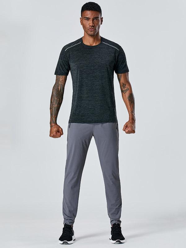 Men's quick-drying elastic casual fitness training zipper trousers - 808Lush