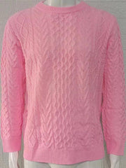 Men's round neck pullover knitted cable sweater - 808Lush