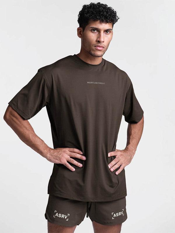 Men's round neck short-sleeved solid color quick-drying all-match sports T-shirt - 808Lush