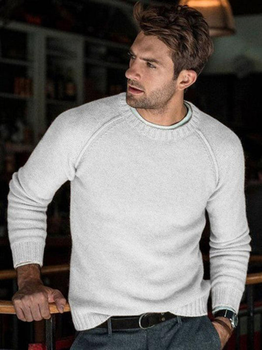 Men's round neck slim fit tops and sweaters - 808Lush