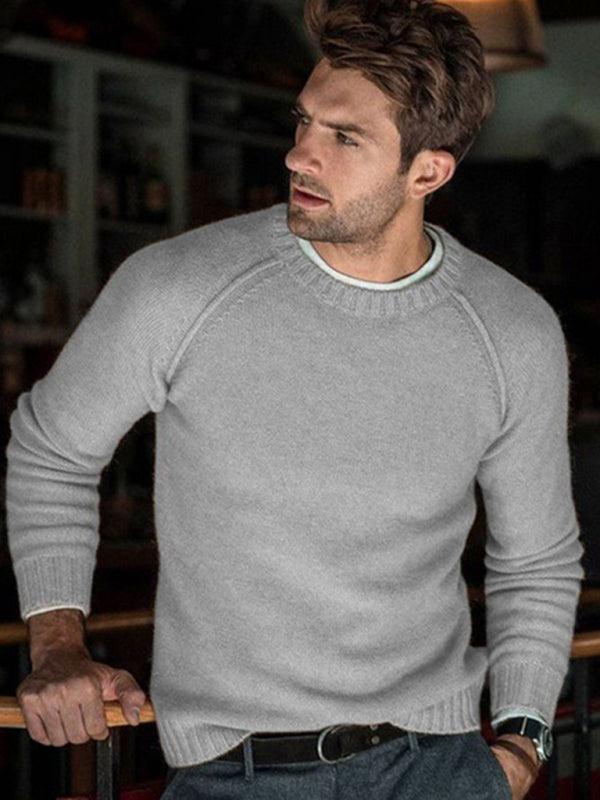 Men's round neck slim fit tops and sweaters - 808Lush