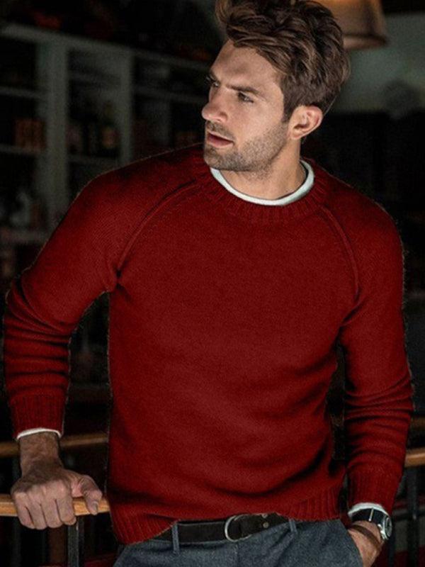 Men's round neck slim fit tops and sweaters - 808Lush