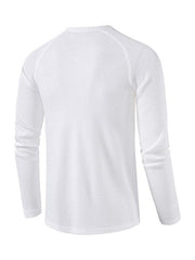 Men's solid-color basic button-down long-sleeve T-shirt - 808Lush