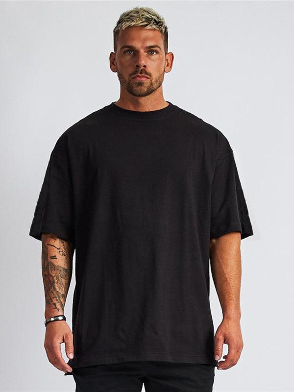 Men's solid color blank loose short-sleeved T-shirt - 808Lush