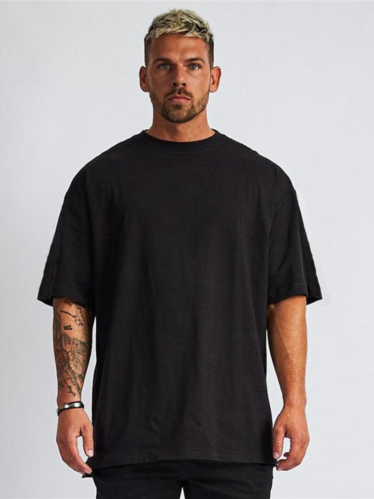 Men's solid color blank loose short-sleeved T-shirt - 808Lush
