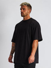 Men's solid color blank loose short-sleeved T-shirt - 808Lush