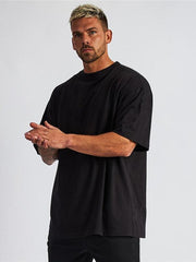 Men's solid color blank loose short-sleeved T-shirt - 808Lush