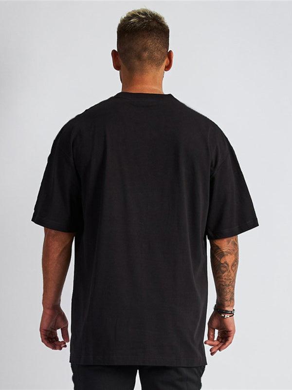 Men's solid color blank loose short-sleeved T-shirt - 808Lush