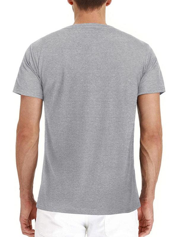 Men's solid color casual short-sleeved T-shirt - 808Lush