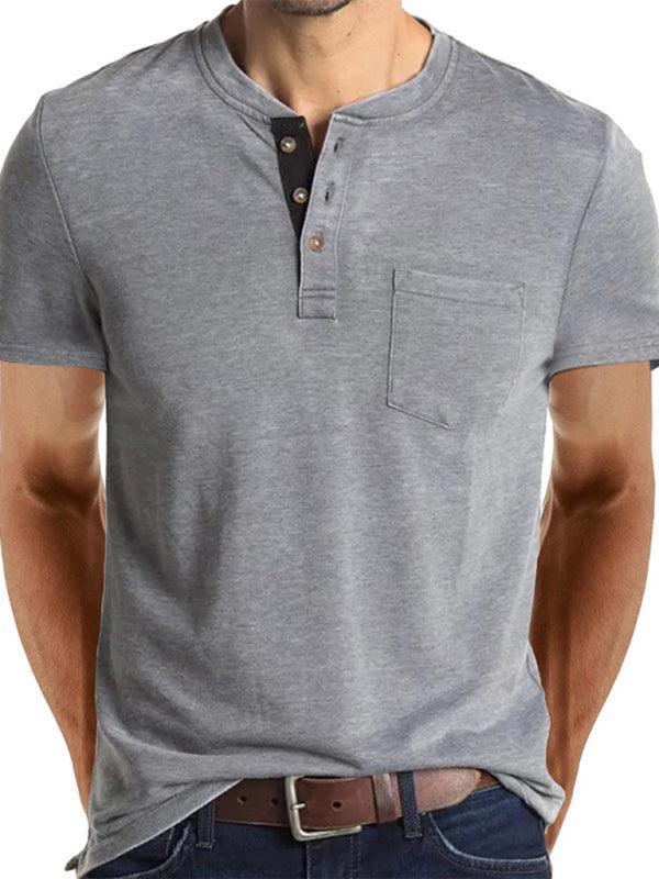 Men's solid color casual short-sleeved T-shirt - 808Lush