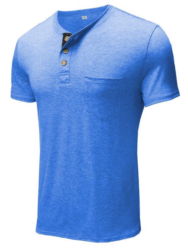 Men's solid color casual short-sleeved T-shirt - 808Lush