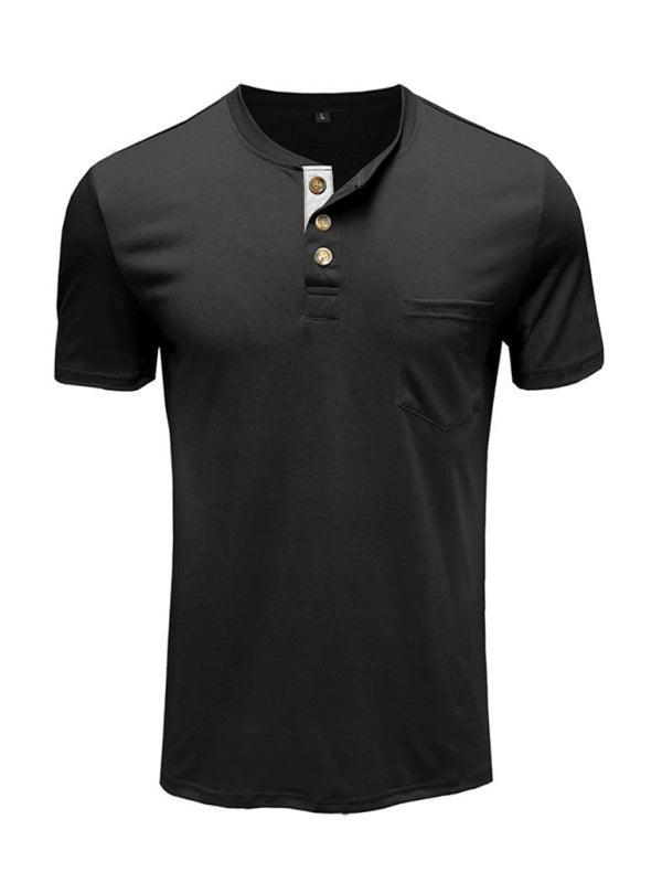 Men's solid color casual short-sleeved T-shirt - 808Lush