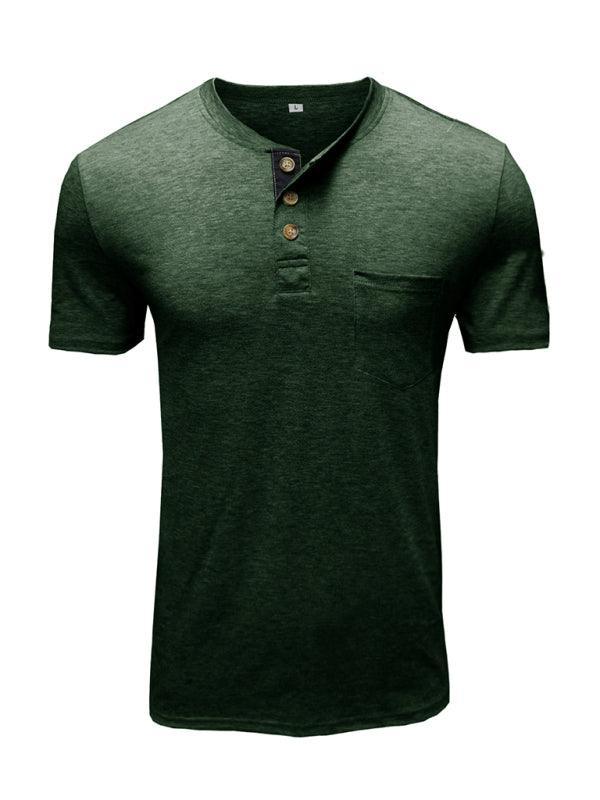 Men's solid color casual short-sleeved T-shirt - 808Lush