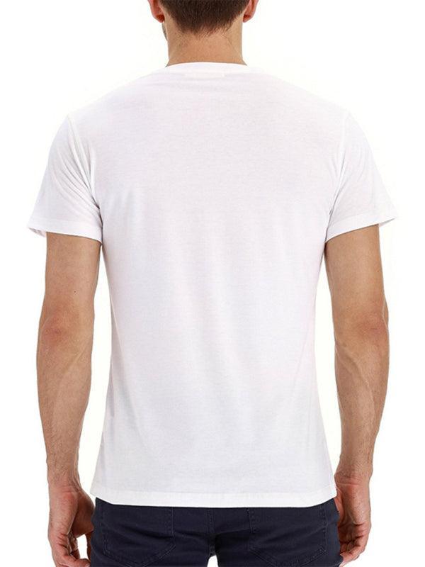 Men's solid color casual short-sleeved T-shirt - 808Lush