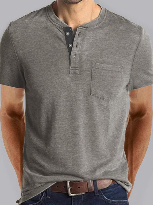 Men's solid color casual short-sleeved T-shirt - 808Lush