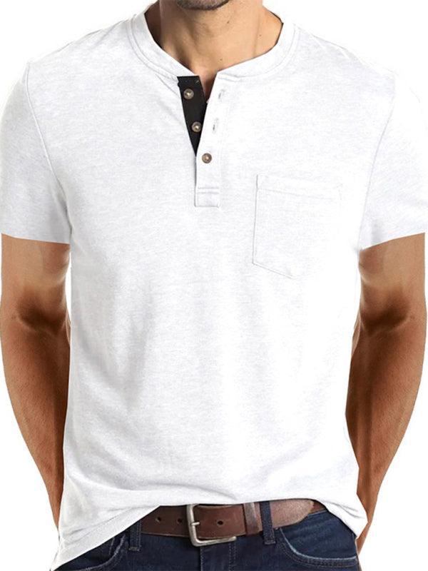 Men's solid color casual short-sleeved T-shirt - 808Lush